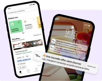 Page de présentation de l'application mobile Hellowork